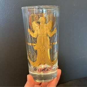 Vintage Libra Zodiac Gold Glass Tumbler